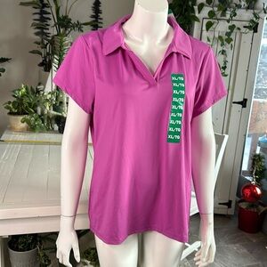 HEAD violet  golf shirt, short sleeve size XL breathable V-neck NWT